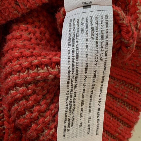 Abercrombie & Fitch Women’s Y2K Red Chunky Cable Knit Sweater Size Small Preppy - Picture 7 of 10